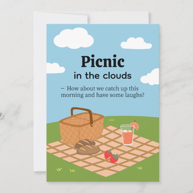 Picnic in the Clouds-Whimsical Outdoor Invitation (Devant)