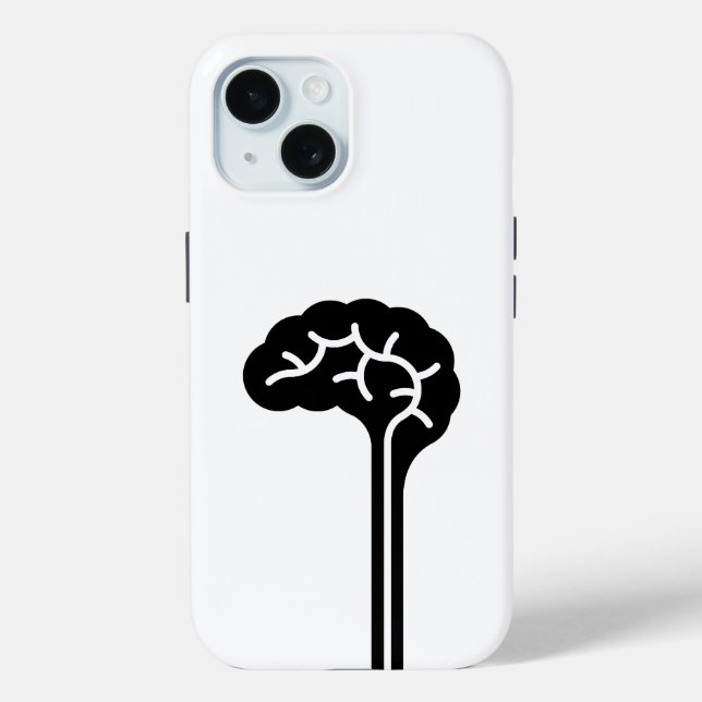 Pictogramme du cerveau humain iPhone 15 Coque (Verso)
