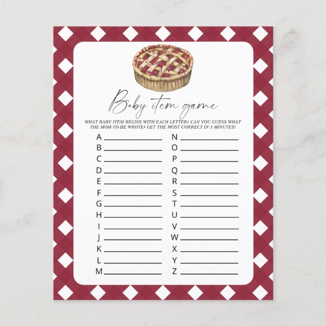 Pie - Baby Item Jeu. Jeu baby shower (Devant)