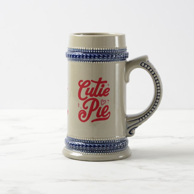 Pie Cutie Rouge Script Police Mug - Coff mignonne  (Droite)