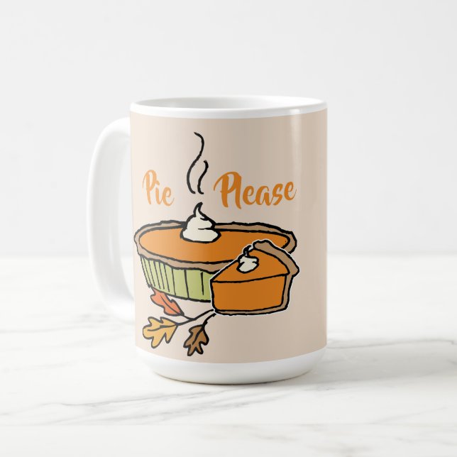 Pie S'Il Vous Plaît Thanksgiving Theme Mug Tan Arr (Devant gauche)