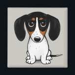 Piebald Dachshund | Magnet de Chien Chien Mignonne<br><div class="desc">Un aimant frigo amusant pour les amateurs de Piebald Dachshund. Doxie noir,  tan et blanc. Visitez Jenn's Doodle World pour encore plus d'accessoires pour la maison et le bureau avec ce chien drôle et des dessins de chiens plus originaux.</div>