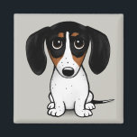 Piebald Dachshund | Magnet de Chien Chien Mignonne<br><div class="desc">Un aimant frigo amusant pour les amateurs de Piebald Dachshund. Doxie noir,  tan et blanc. Visitez Jenn's Doodle World pour encore plus d'accessoires pour la maison et le bureau avec ce chien drôle et des dessins de chiens plus originaux.</div>
