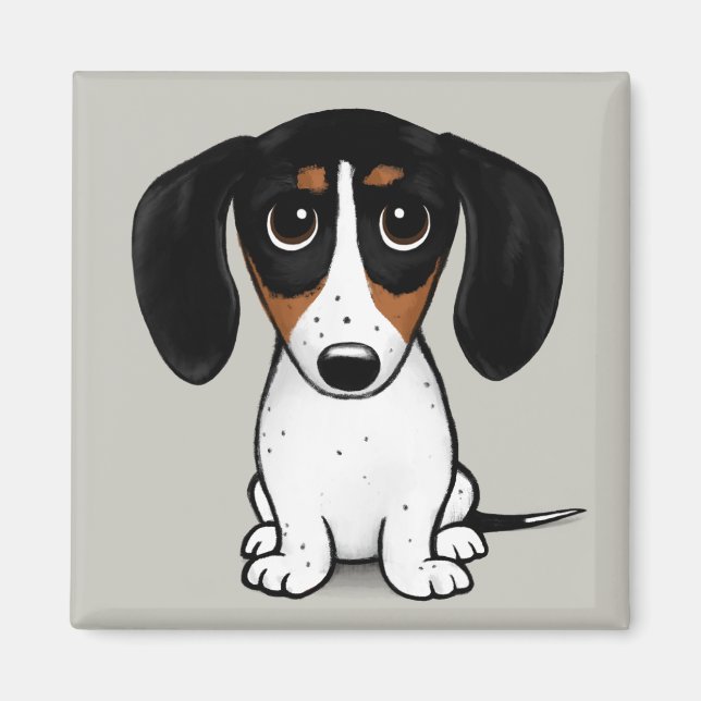 Piebald Dachshund | Magnet de Chien Chien Mignonne (Devant)