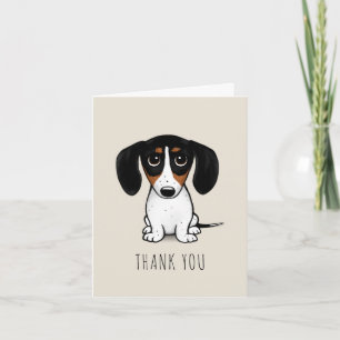 Piebald Dachshund Merci Carte de voeux personnalis