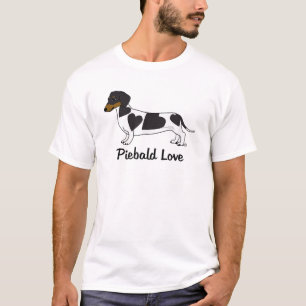 Piebald Love Dachshund T-Shirt (marques noires)