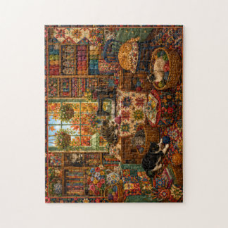 Pièce Cozy pour l'Artisanat Chats Aquarelle Puzzle