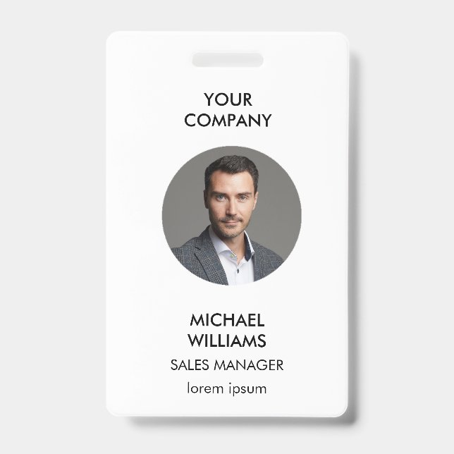 Pièce d'identité avec photo  Badge blanc (Avant)