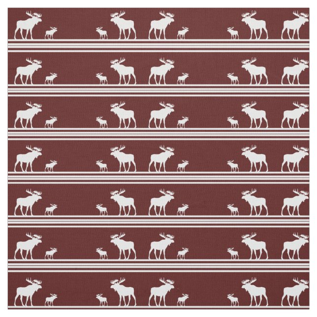 Pièce en tissu d'orignal blanc en marron rustique (Échantillon)