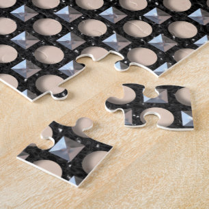 Pièce métallique sur cuir avec trous Puzzle