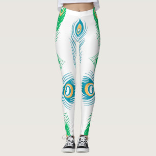 Pièces de paon pour femmes Leggings colorés
