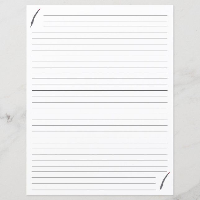 Pièces de papier à lettres doublées en noir et rou (Devant)