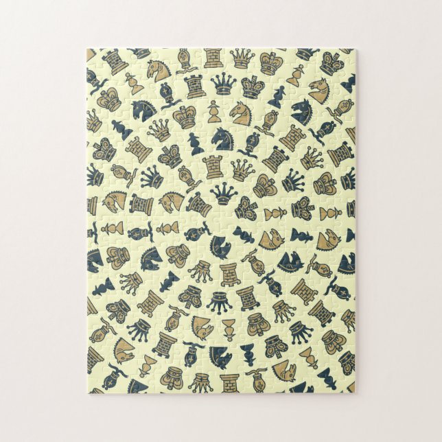 Pièces d'échecs dans le puzzle de cercles (Vertical)