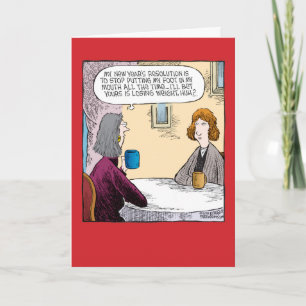 Pied dans la carte de plaisanterie de nouvelle