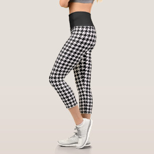 Pied de fond noir et blanc Capri Leggings yoga