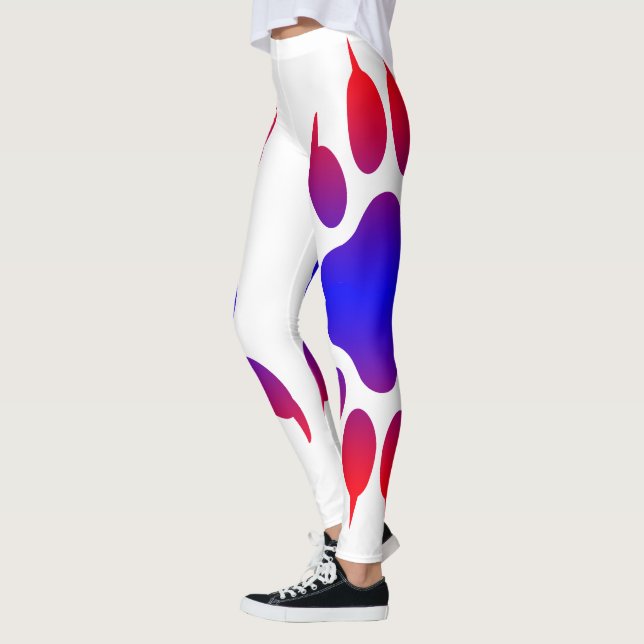 Pied de tigre Imprimer Leggings blancs (Gauche)