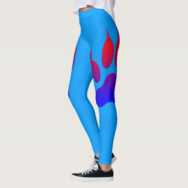 Pied de tigre Imprimer Leggings bleus (Gauche)