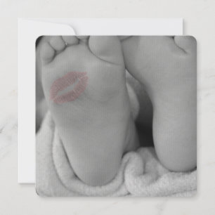 Pieds bébé Empreinte douche Faire-part d'invitatio