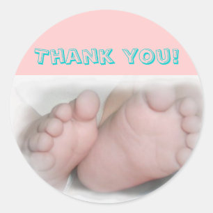 Pieds bébé -Merci ! Autocollant