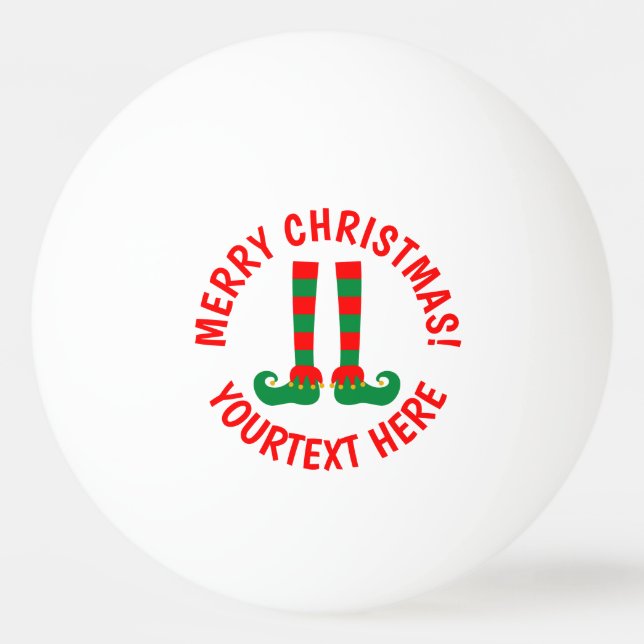 Pieds de lutin de Noël drôles balles de ping pong  (Devant)