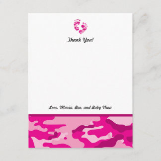 Pieds de notes de Merci de baby shower de Camo de