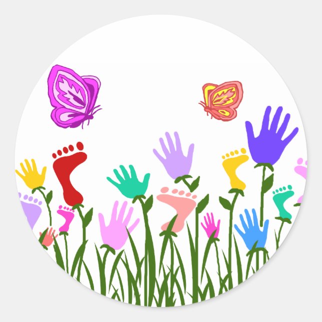 Pieds n Mains autocollants de jardin (Devant)
