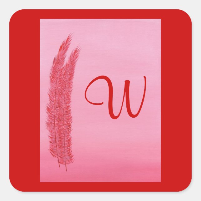 Pieds Roses Rouges, Stickers Monogrammes Mariages (Devant)