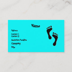 Pieds sur un carte de visite