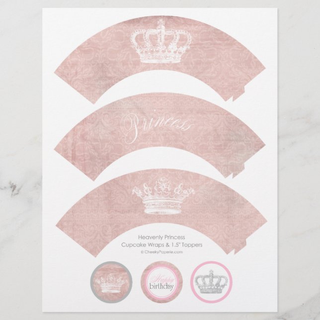 Pièges et toppers à cupcake Princess paradisiaques (Devant)