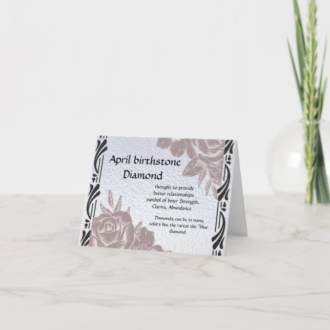 Pierre de naissance avril Perle de la carte Diamon (Devant)