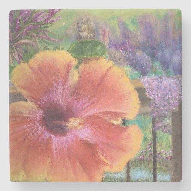 Pierre dessous-de-verre en pierre. (Devant)