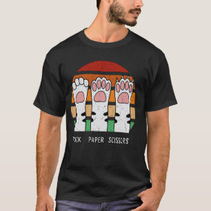 Pierre Feuille Ciseaux Pattes de Chat T-Shirt Jeu 