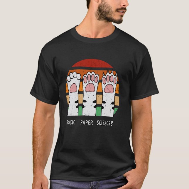 Pierre Feuille Ciseaux Pattes de Chat T-Shirt Jeu  (Devant)