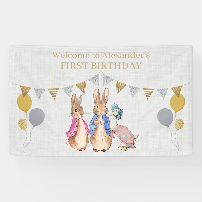 Pierre le lapin 1er bannière anniversaire (Horizontal)