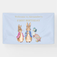 Pierre le lapin 1er bannière anniversaire