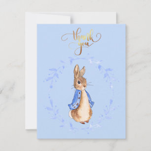 Pierre le lapin bleu couronne or Merci texte