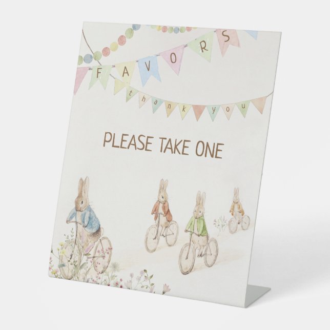 Pierre le lapin Lapin Baby shower Faveurs Signe (Recto)