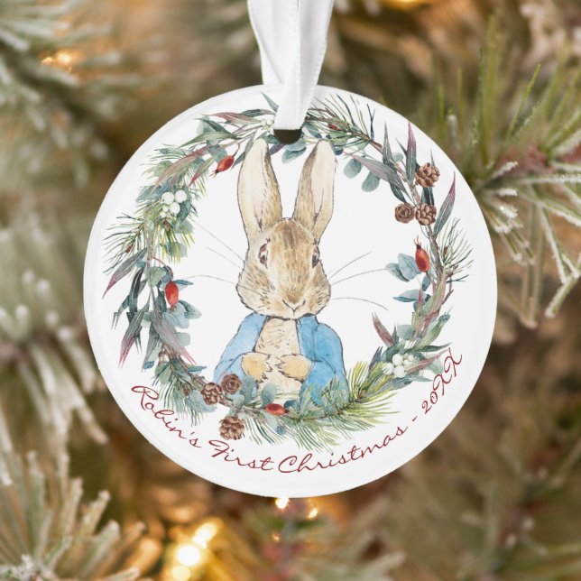 Pierre le lapin Personnalisé Premier Noël (Arbre)