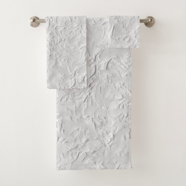 Pierre texturée blanche, Art Abstrait monochrome (En situation)