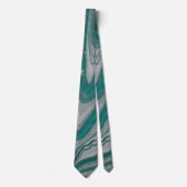 Pierre turquoise et grise Cravate Abstrait naturel (Devant)