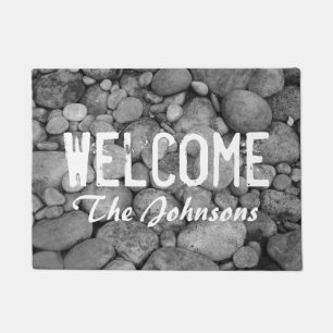 Pierres de galets ou tapis de porte photo personna