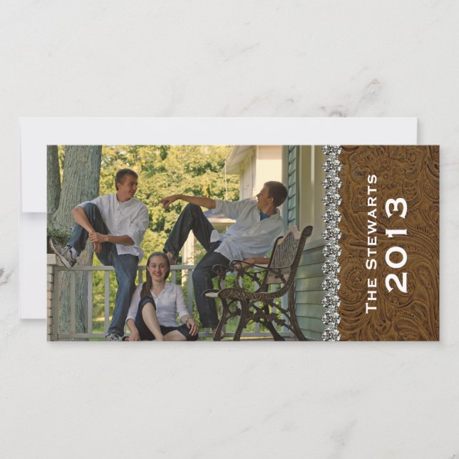 Pierres en cuir Brown Carte photo horizontal (Devant)