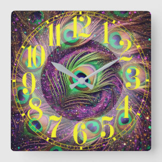 Pierres Galactiques Peacock Horloge murale