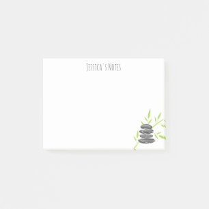 Pierres zen personnalisées et notes Post-it® en ba