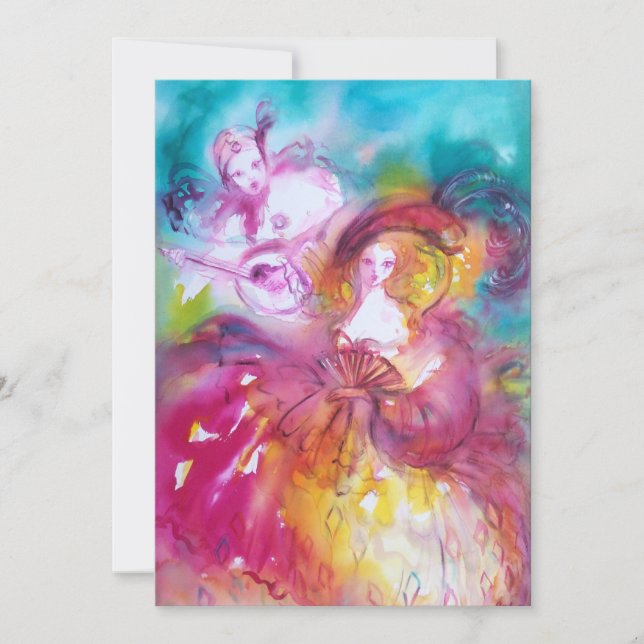 PIERROT ET ARLECCHINA Carnaval de Venise, (Devant)