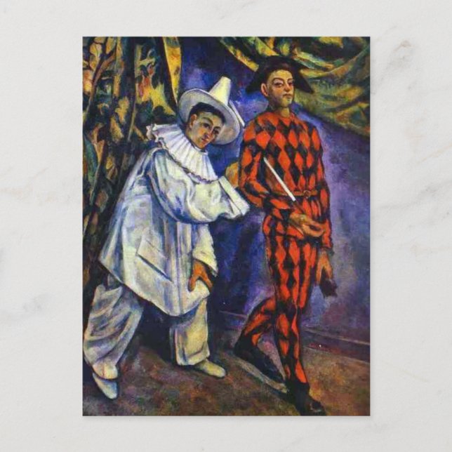 Pierrot et Arlequin par Paul Cezanne Carte postale (Devant)