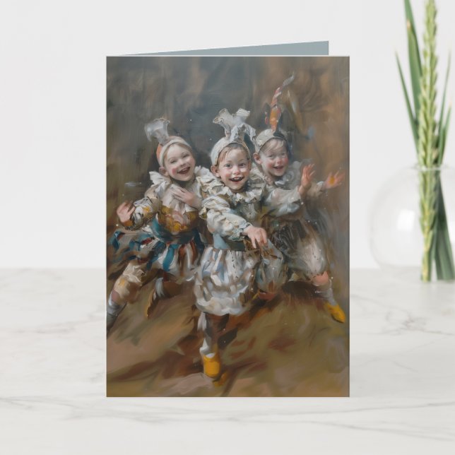 Pierrots - Carte de voeux pliée (Devant)