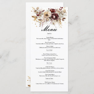Pies bordeaux menu mariage recto double