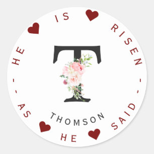 Pies roses Étiquette de adresse de monogramme flor