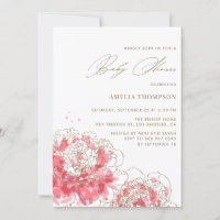 Pies roses | Invitation au Baby shower floral